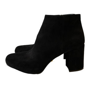 Prada Classic Black Suede Ankle Boots Size 37 / 6.5